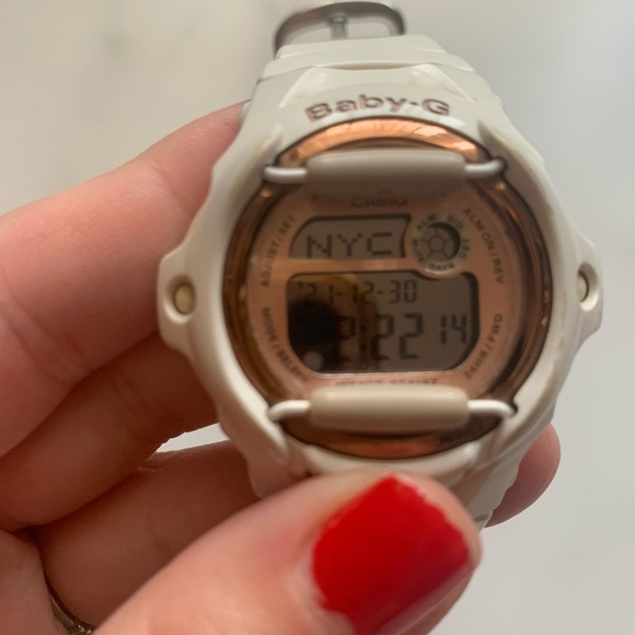 Baby- G white and rose gold face digital watch. - Picture 2 of 5